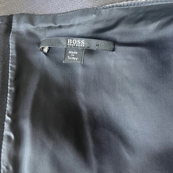 HUGO BOSS Dajena1 Silver Shimmer Cocktail Silk Sheath Pencil Sleeveles Dress - Picture 13 of 15